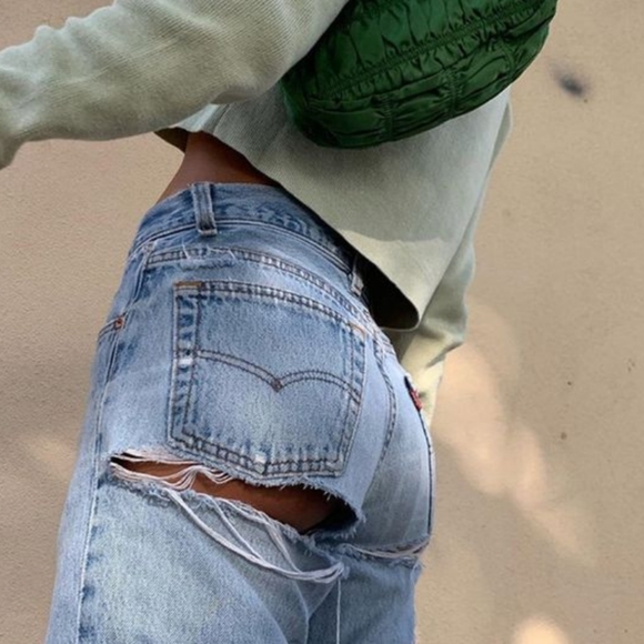 Levi's Denim - Vtg LEVIS 540 Rip Under Butt Distressed Jeans 8